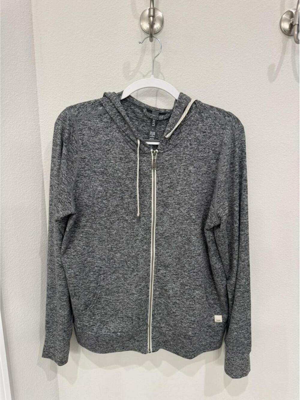 Vuori Large Gray Recycled Polyester Zip-Up Hoodie